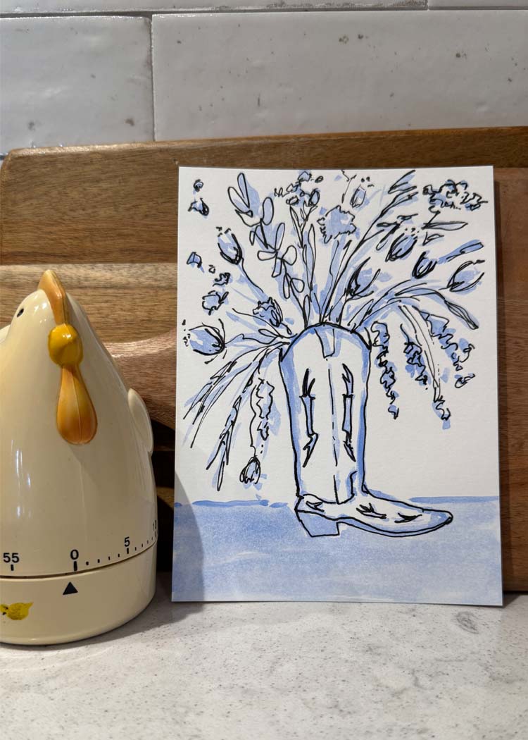 Blue Boots and Flowers 2
