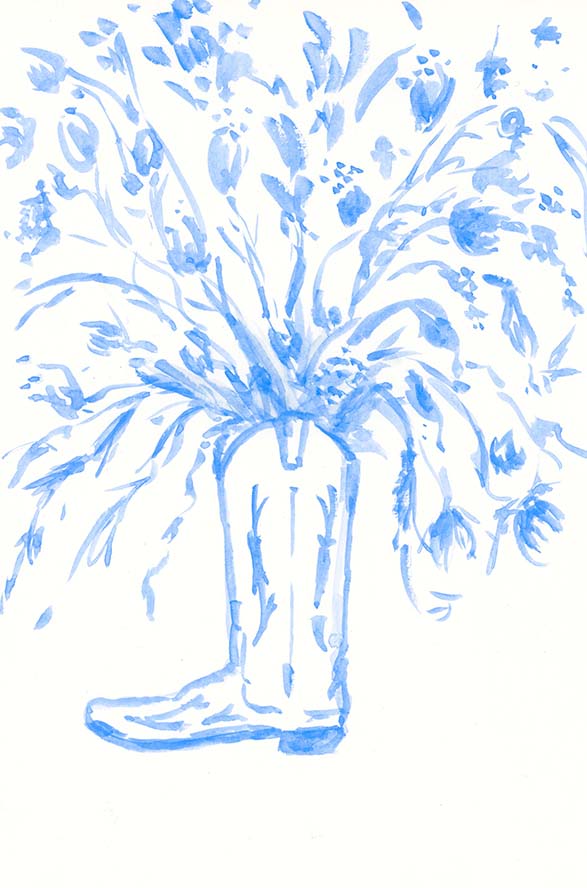 Blue Boots and Flowers 4