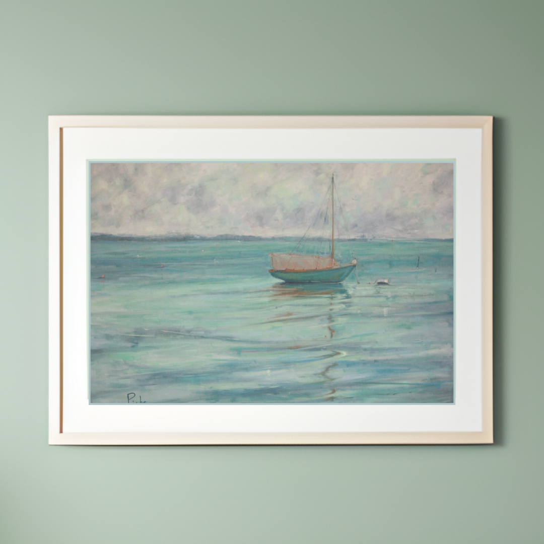 Lone Boat - Unframed Print of Original Oil Painting