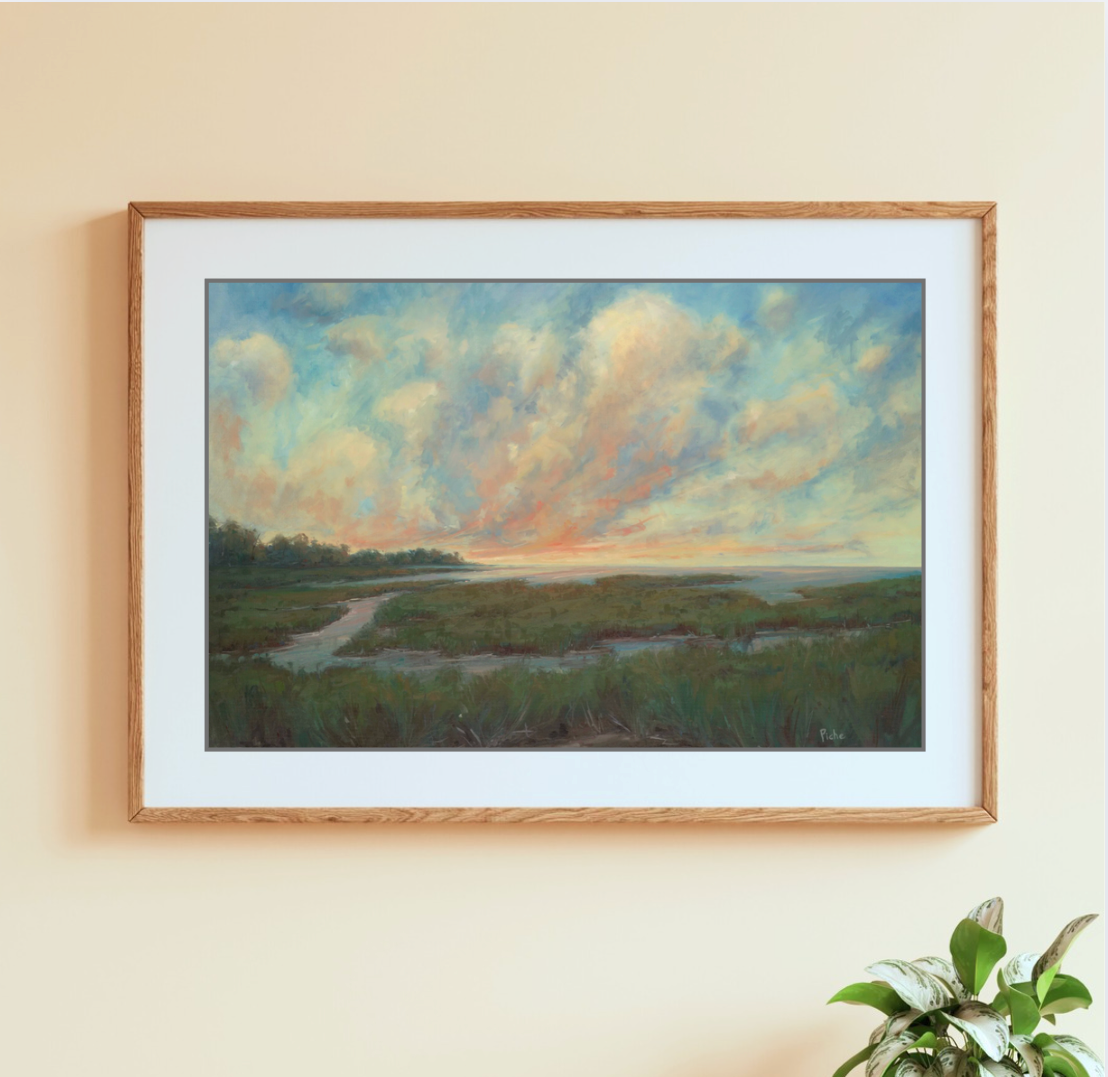 Fiery Dusk - Unframed Print of Original Oil Painting