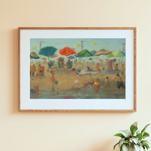 Beach Hustle - Unframed Print of Original Oil Painting