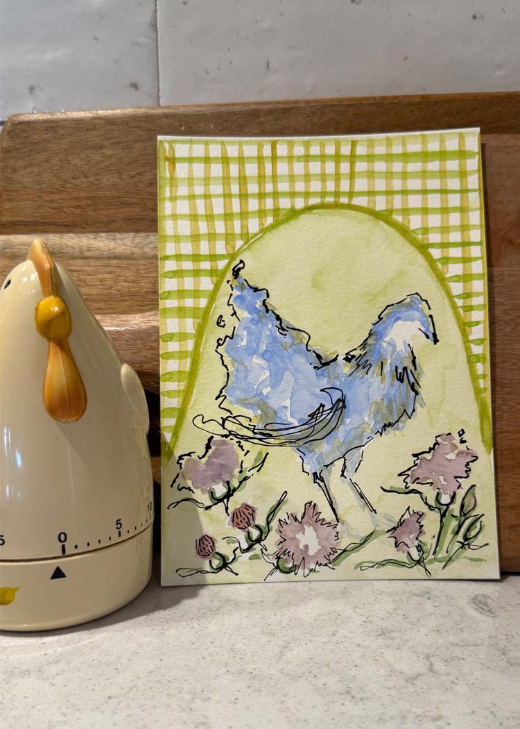 Blue Hen with Plaid