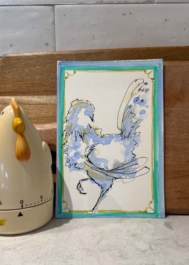 Blue and Yellow Hen