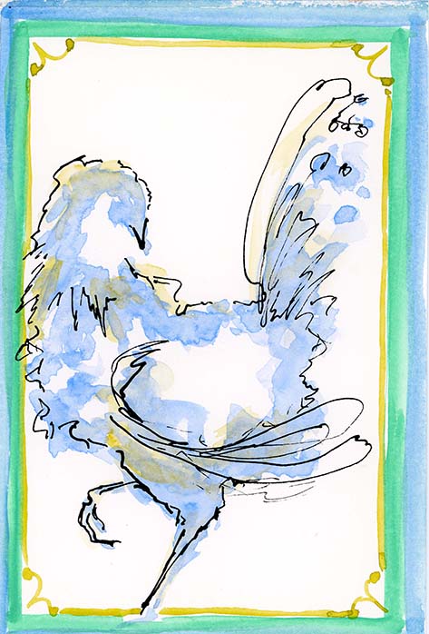 Blue and Yellow Hen