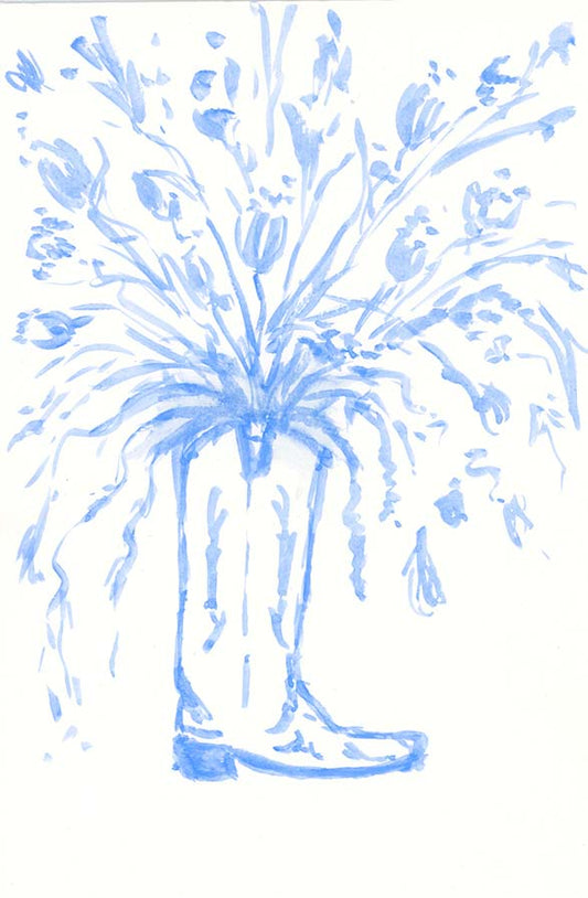 Blue Boots and Flowers 3