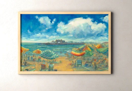 Gansett Umbrellas - Unframed Print of Original Oil Painting