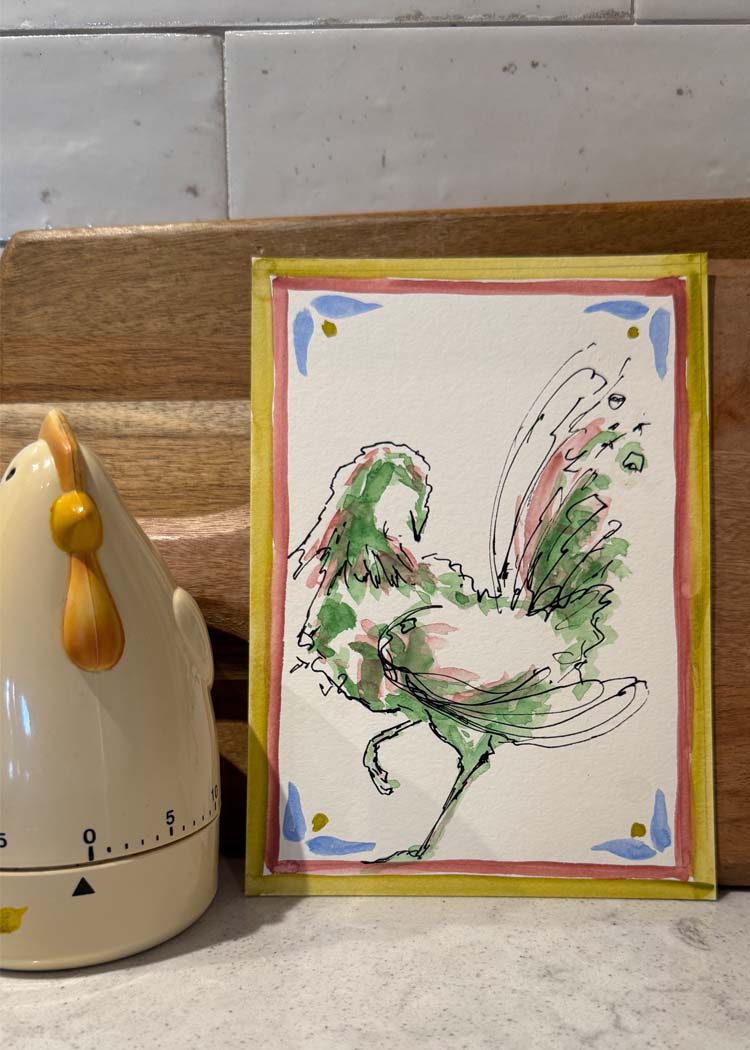 Green and Pink Hen 2