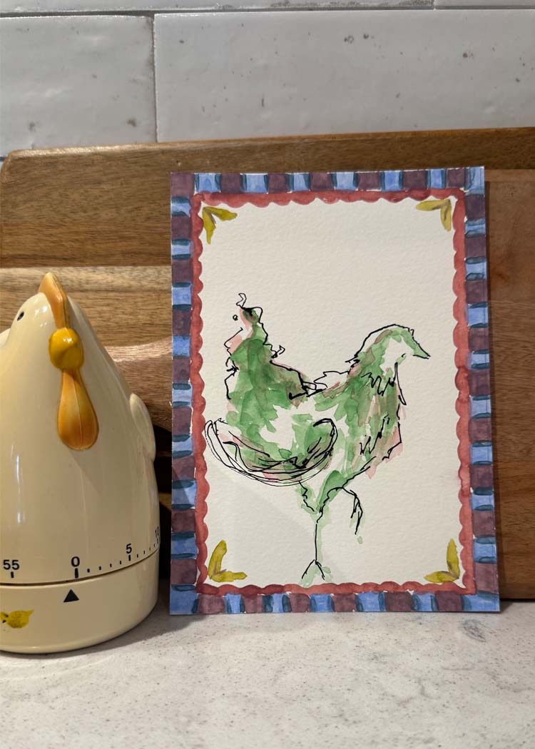 Green and Pink Hen 3