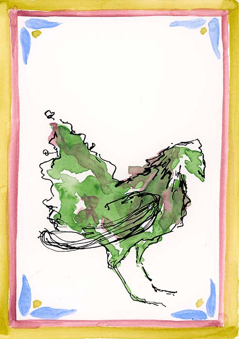 Green and Pink Hen