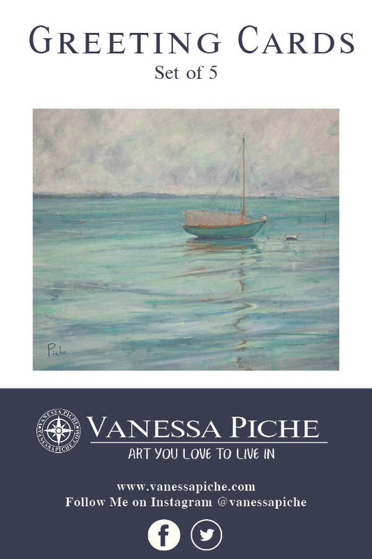 Lone Boat Greeting Cards