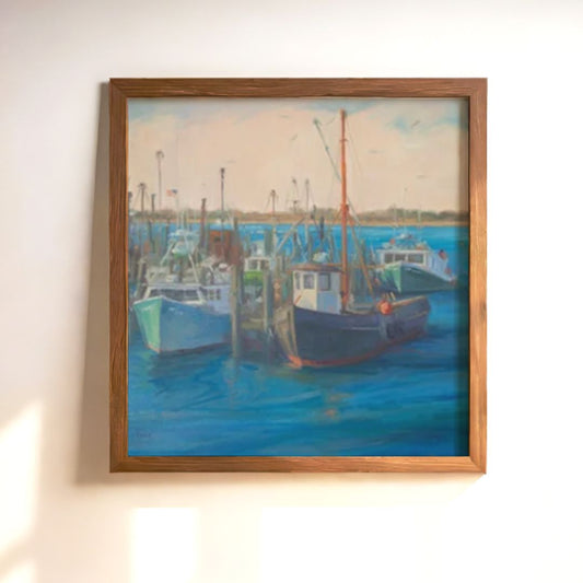 Harbor and Huddle - Unframed Print of Original Oil Painting