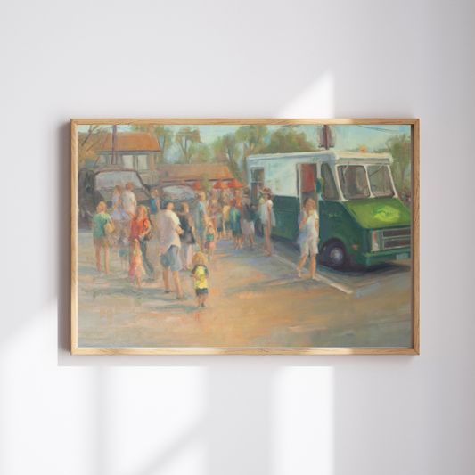 Lemonade Queue - Unframed Print of Original Oil Painting