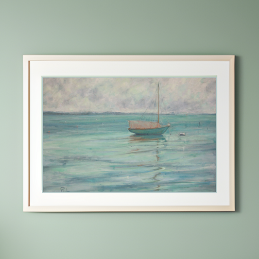 Lone Boat - Unframed Print of Original Oil Painting