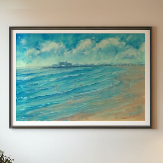Narragansett Beach Blues - Unframed Print of Original Oil Painting