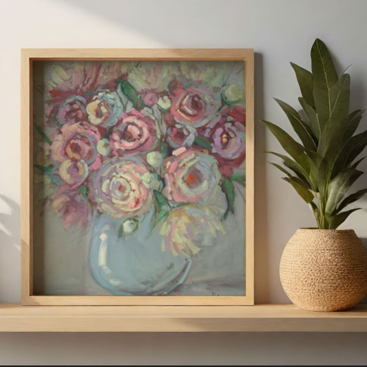Pink Peonies - Unframed Print of Original Oil Painting