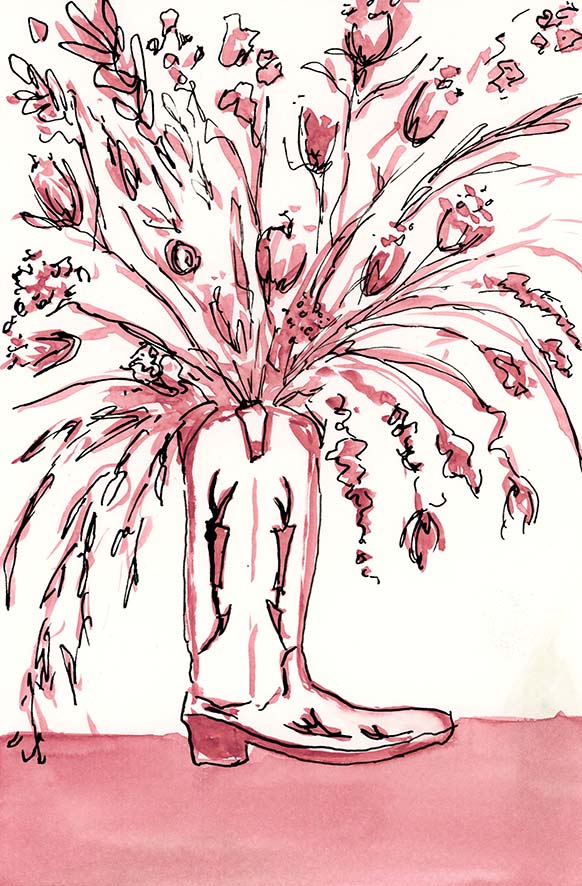 Red Boots and Flowers 1
