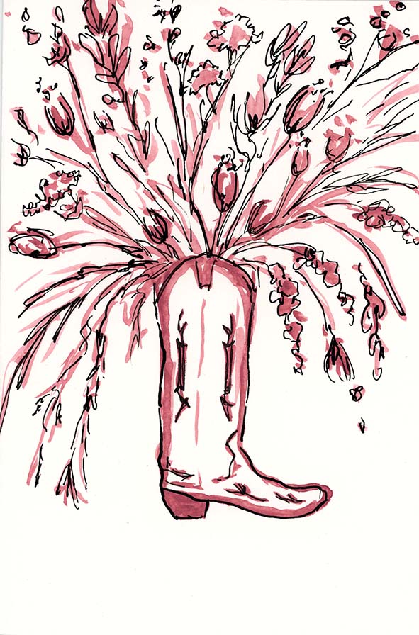 Red Boots and Flowers 3