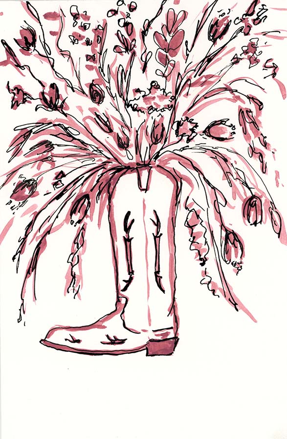 Red Boots and Flowers 4
