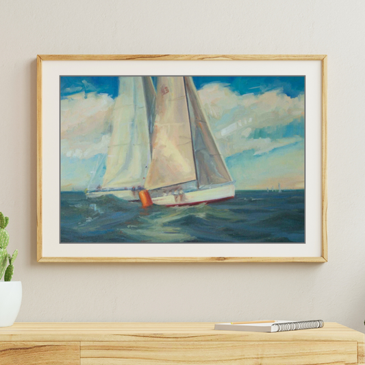 Rounding the Mark  -  Unframed Print of Original Oil Painting